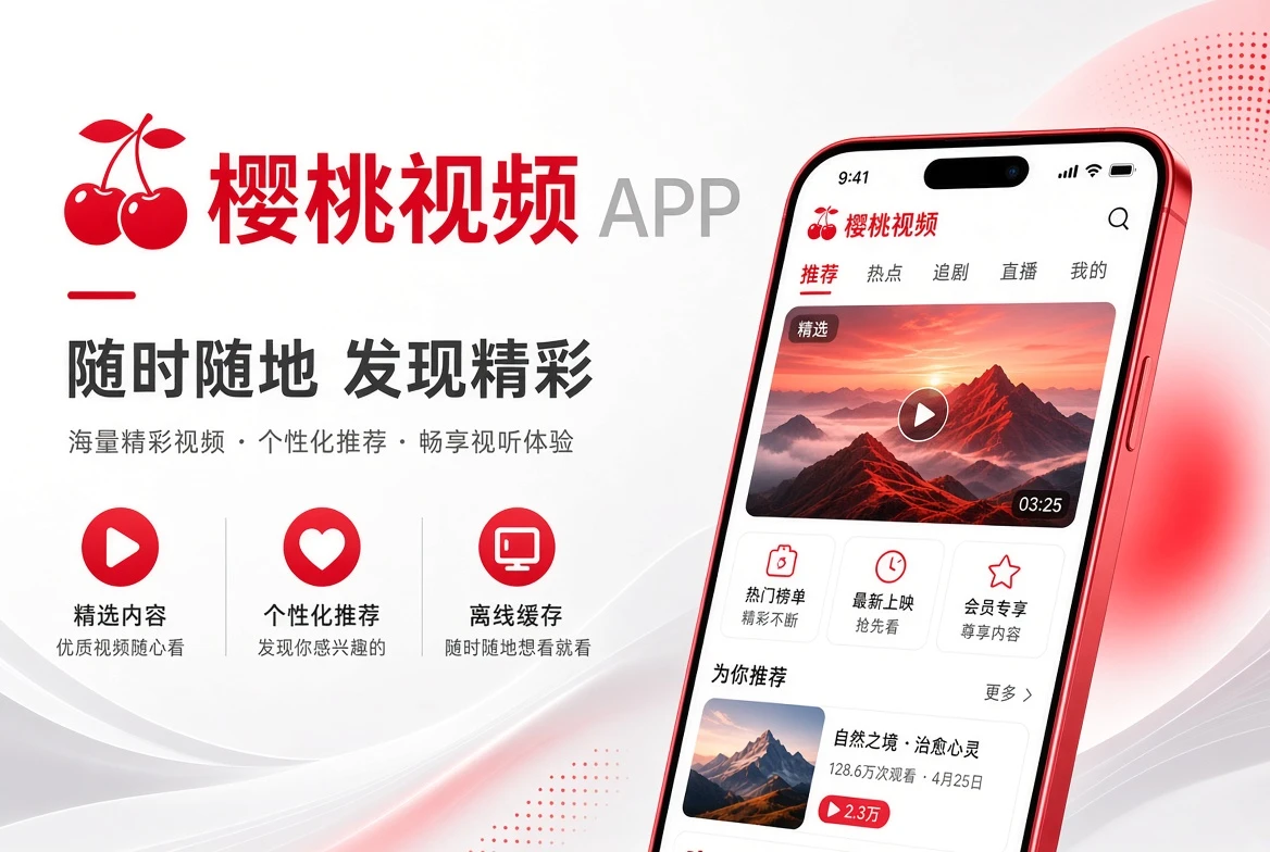 樱桃视频APP移动浏览示意